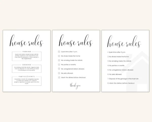 Airbnb House Rules Sign - Image 5