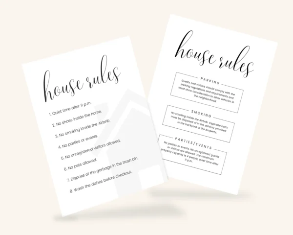 Airbnb House Rules Sign - Image 3