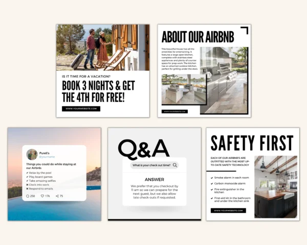 Minimal Airbnb Social Media Posts